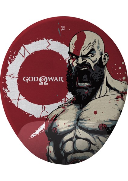 God Of War Bilek Destekli Mousepad Kupa Bardak ve Ahşap Altlıklı Set