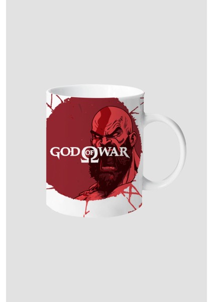 God Of War Bilek Destekli Mousepad Kupa Bardak ve Ahşap Altlıklı Set