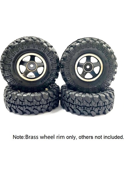 4 Adet Pirinç 1.0 Beadlock Jant Tekerlek Göbeği Karşı Ağırlık Eksenel SCX24 1/24 Rc Paletli Araba Yükseltme Parçaları, Sarı (Yurt Dışından)