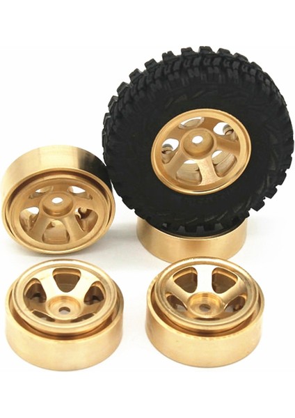4 Adet Pirinç 1.0 Beadlock Jant Tekerlek Göbeği Karşı Ağırlık Eksenel SCX24 1/24 Rc Paletli Araba Yükseltme Parçaları, Sarı (Yurt Dışından)