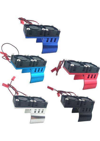 1/10 Redcat Wltoy Rc Araba 540/550 3650 3660 Fırçalanmış Fırçasız Motor Siyah Için Iki Soğutma Fanı ile Motor Isı Emici (Yurt Dışından)