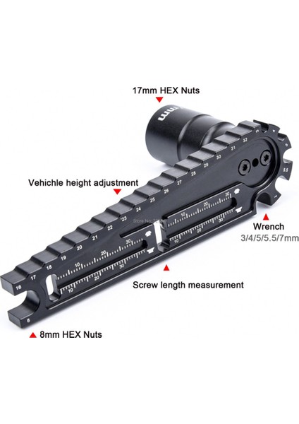 17MM 8mm Altıgen Somun Kurulum Aracı Rc Araba Anahtarı Araç Yükseklik Ayarı Anahtarı Vida Ölçüm Aracı (Yurt Dışından)