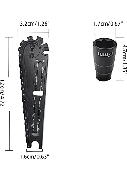 17MM 8mm Altıgen Somun Kurulum Aracı Rc Araba Anahtarı Araç Yükseklik Ayarı Anahtarı Vida Ölçüm Aracı (Yurt Dışından)