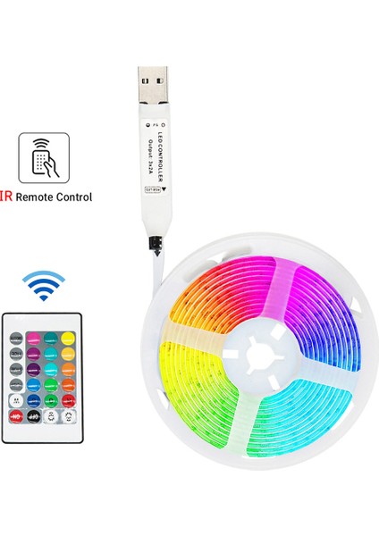 LED Işık Şeritleri USB Kızılötesi Kontrol Rgb SMD2835 DC5V Esnek Lamba Bant Diyot Tv Arka Plan Aydınlatma, 1m (Yurt Dışından)