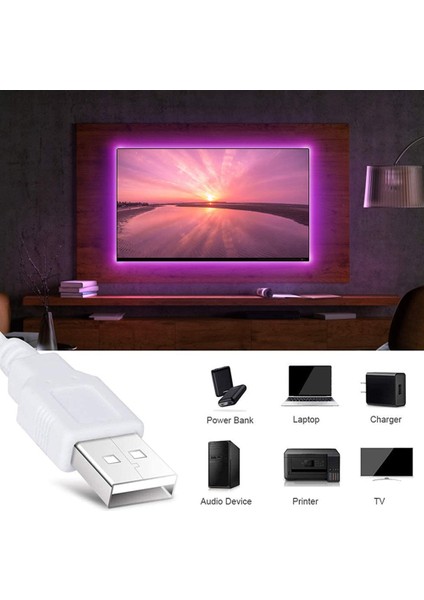 LED Işık Şeritleri USB Kızılötesi Kontrol Rgb SMD2835 DC5V Esnek Lamba Bant Diyot Tv Arka Plan Aydınlatma, 1m (Yurt Dışından)