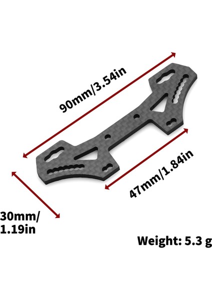 2x Karbon Fiber Ön Şok Kulesi Plakası TT02 Tt-02 1/10 Rc Araba Yükseltme Parçaları Aksesuarları (Yurt Dışından)