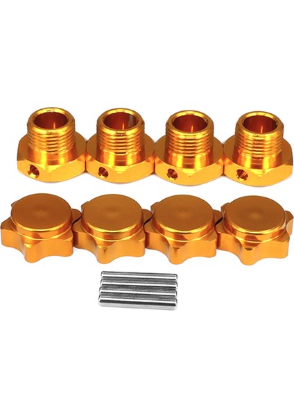 4 Adet/takım 1/8 Rc Model Araba 17 mm Metal Kaplin Toz Kapağı ile 94762 9408 1/8 Rc Araba Parçaları Sarı (Yurt Dışından)