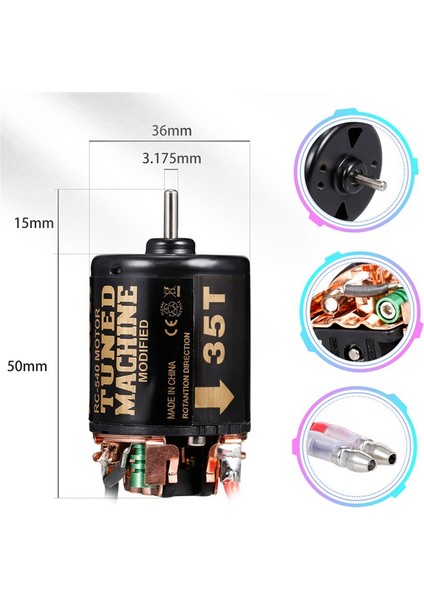Dış Karbon Fırça 540 Fırçalı Motor 45T (Yurt Dışından)