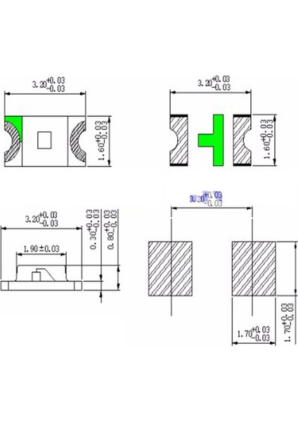 1206 Smd LED - Mor Renk - 10 Adet