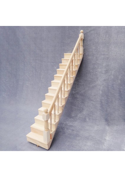 Minyatürler, 1/12 Ahşap Merdiven Stringer Adım Merdiven Küpeşte Modeli Bebek Evi Dekor Modeli 2 (Yurt Dışından)