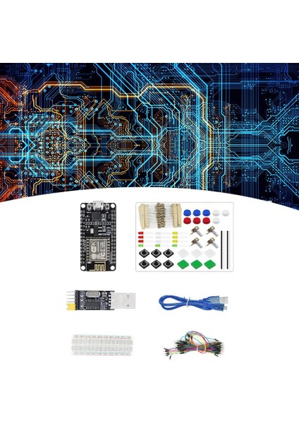 ESP8266 CP2102 Nodecu Lua V3 ESP-12E Geliştirme Kartı + Bileşen Paketi + Usb'den Seri Bağlantı Noktasına Modül + 65 Jumper + Ekmek Tahtası (Yurt Dışından)