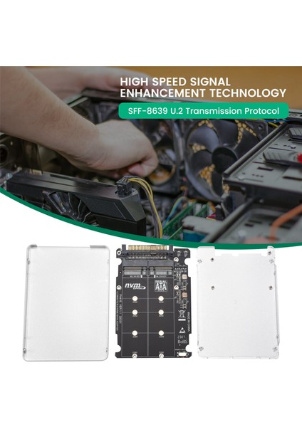 M.2 Ssd'den U.2 Adaptörüne 2'si 1 Arada M.2 Nvme ve Sata-Bus Ngff Ssd'den Pcı-E U.2 SFF-8639 Adaptörüne Pcıe M2 Dönüştürücü, Kabuklu (Yurt Dışından)