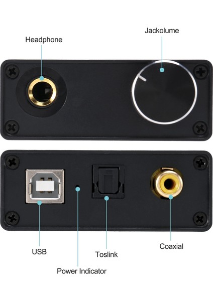 Usb'den Koaksiyel S/pdıf Optik 3.5mm/6.3mm Kulaklık Dönüştürücü USB Dac Dijitalden Analog'a Ses Dönüştürücü Windows Xp Için (Yurt Dışından)