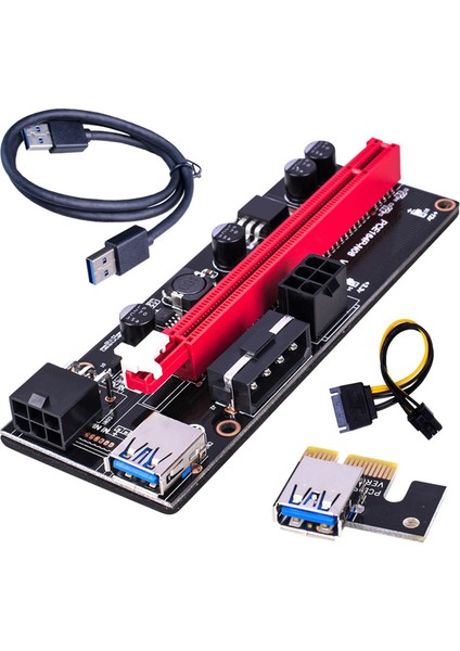 Pci-E Yükseltici Kart Ekspres Kablosu 1x - 16X Grafik Uzatma Kablosu 60CM USB 3.0 Uzatma Kablosu (Siyah Çizgi) (Yurt Dışından)