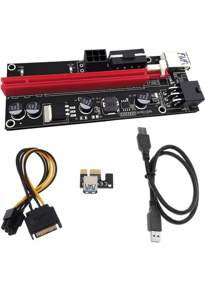 Pci-E Yükseltici Kart Ekspres Kablosu 1x - 16X Grafik Uzatma Kablosu 60CM USB 3.0 Uzatma Kablosu (Siyah Çizgi) (Yurt Dışından)