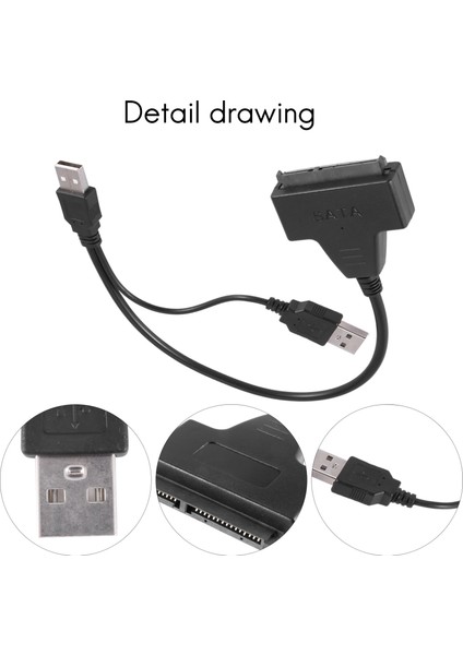 USB 2.0 - Ide Sata S-2.5/3.5 Inç Adaptör Hdd/ssd Dizüstü Bilgisayar Sabit Disk Sürücüsü Dönüştürücü Kablosu (Yurt Dışından)