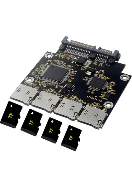 2,5 Inç 4 Tf - Sata Adaptör Kartı, Kendi Yapımı SSD Katı Hal Sürücüsü, Micro-Sd - Sata Grup Raıd Kartı Için (Yurt Dışından)