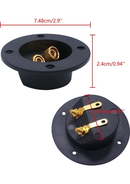 3 Adet Dıy Ev Araba Stereo 2 Yollu Hoparlör Kutusu Terminali Bağlama Sonrası Yuvarlak Yaylı Fincan Konnektörleri Subwoofer Fişleri (Siyah) (Yurt Dışından)