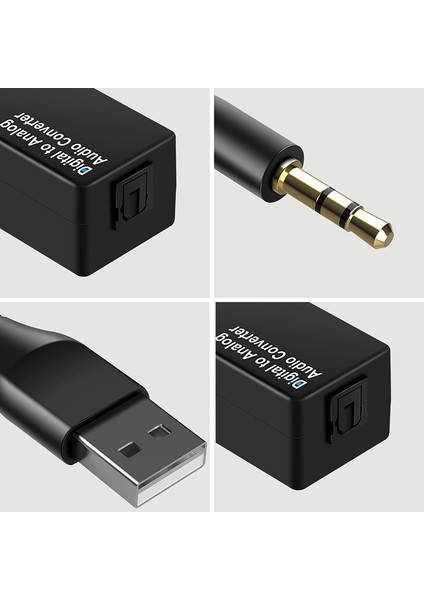 192KHZ Dijital Analog Ses Dönüştürücü, Dac Dijital Optik Toslink Analog 3.5mm Jack Ses Kablosu Adaptörü (Yurt Dışından)