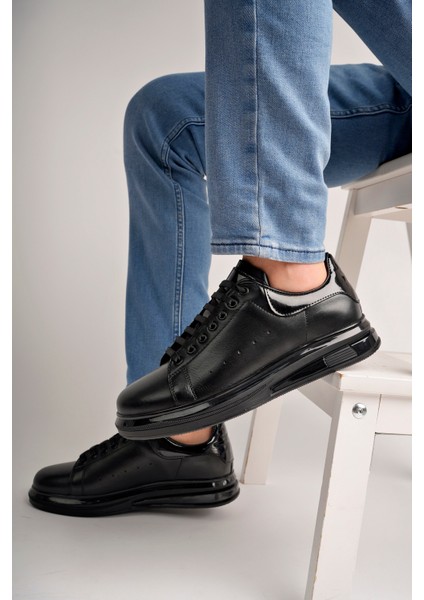 BA04471 Siyah H Erkek Deri Alx Jel Yüksek Taban Spor Ayakkabı - Siyah H Deri - 43 indirimleri