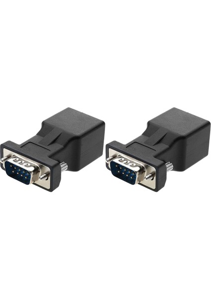 2 Paket VGA Genişletici Erkek RJ45 Cat5 Cat6 20 M Ağ Kablosu Adaptörü Com Bağlantı Noktası Lan Ethernet Bağlantı Noktası Dönüştürücü (Yurt Dışından)