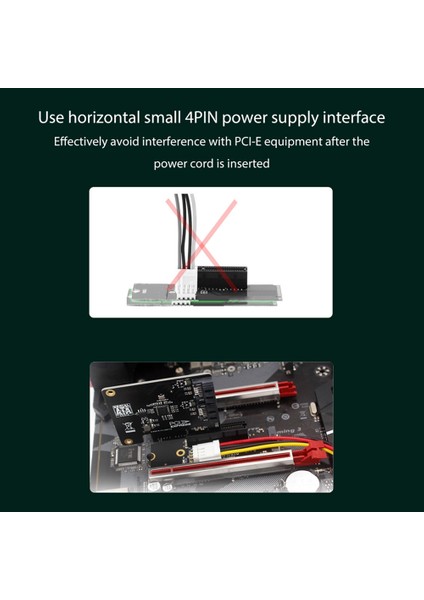 Ngff M.2 - Pcı-E 4x Yükseltici Kart M2 M Anahtar - Pcıe X4 Adaptörü, LED Göstergeli Sata Güç Yükseltici Madencilik Için (Yurt Dışından)