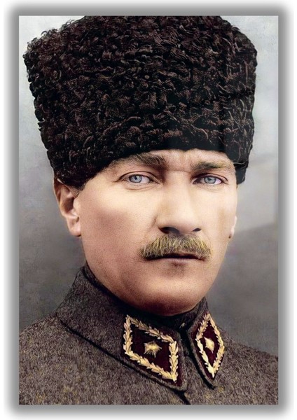Temperli Gerçek Cam Tablo Portre Kalpaklı Atatürk Fotoğrafı fiyatları