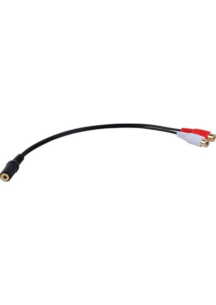 Altın Kaplama 3.5mm Jack Dişi 2 Dişi Jaklar Stereo Adaptör Ses Ayırıcı Rca (15CM) Siyah (Yurt Dışından)