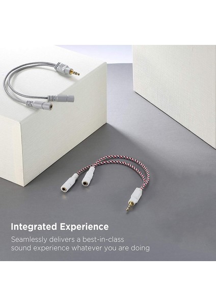 Örme 3,5 mm Ses Ayırıcı 3 Kutuplu Ayırıcı Kablo -Beyaz (Yurt Dışından) indirimleri