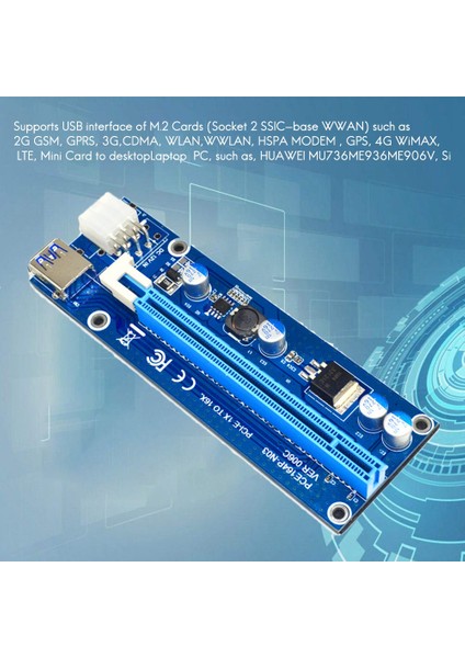 VER008C Adaptör Kartı M2 Ngff 16X Sata 15PIN Görüntü Kartı Uzatma Kablosu 6pin Adaptör Kartı Btc Madencilik Mavi (Yurt Dışından) modelleri