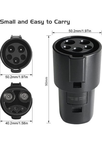 Elektrikli Araç Şarj Konektörü Sae J1772 Tip 1 - Model /3/s Için Evse Elektrikli Araç Şarj Adaptörü (Yurt Dışından) modelleri