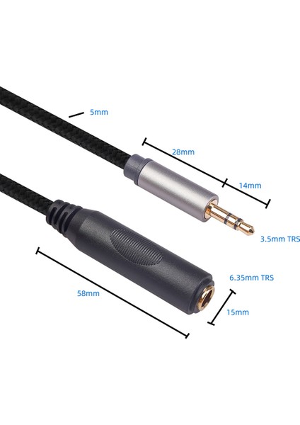 2 Adet 3.5mm Erkek 6.35MM Dişi Ses Kablosu 1/4 Ila 1/8 Adaptör Kablosu 1/4 Stereo Adaptör Gitar, Piyano, Mikser (Yurt Dışından) indirimleri