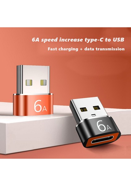 1 Adet 6A Tip C - USB 3.0 Otg Adaptör USB C Dişi - USB Erkek Dönüştürücü, Turuncu (Yurt Dışından)