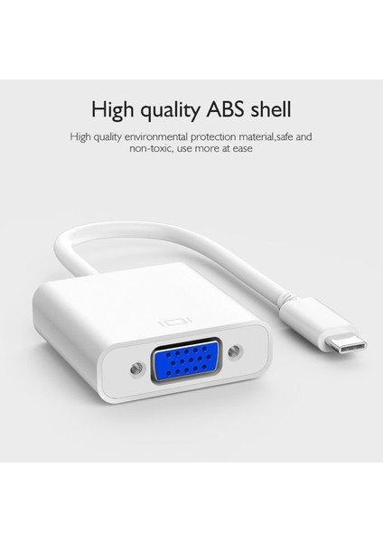 USB C'den Vga'ya Adaptör, Tip C'den Pro'ya Uyumlu VGA Adaptörü (Yurt Dışından)