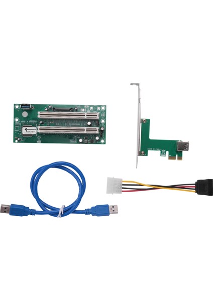 Pcı Express - Çift Pcı Adaptör Kartı Pcıe X1 - Yönlendirici Çekici 2 Pcı Yuvası (Yurt Dışından)
