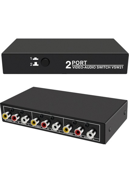 Av Anahtar Seçici Kutusu 2 Bağlantı Noktalı 3rca Av Ses Video Anahtar Ayırıcı (Yurt Dışından)