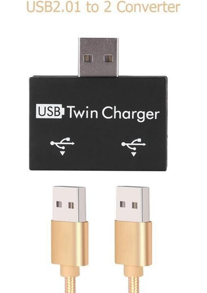 Çift 2 Bağlantı Noktalı USB Dc 5V Şarj Ayırıcı Hub Adaptörü Dönüştürücü (Yurt Dışından)