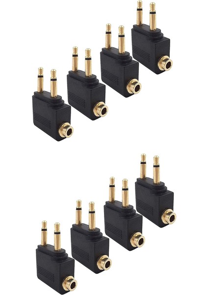 8 Paket Uçak Kulaklık Adaptörü, Havayolu Uçak Uçuş Adaptörleri (Yurt Dışından)