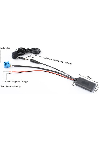 307 407 Rd4 Için Araç Aux Adaptör Kablosu Bluetooth + Mıc (Yurt Dışından)