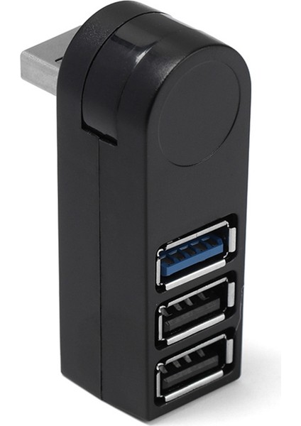 Pc Dizüstü Bilgisayar Için Mini Döndürülebilir 3 Bağlantı Noktalı USB 3.0 Hub Yüksek Hızlı (Siyah) (Yurt Dışından)