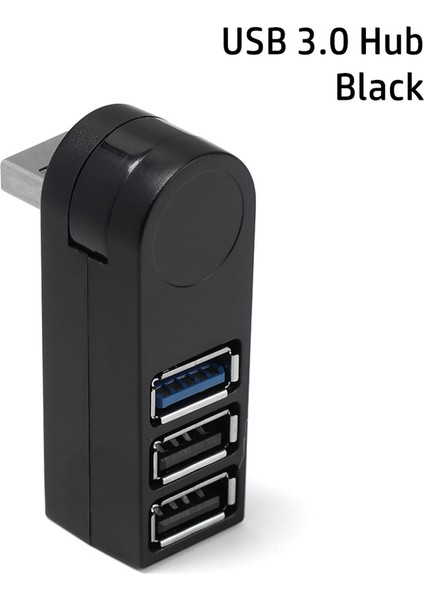 Pc Dizüstü Bilgisayar Için Mini Döndürülebilir 3 Bağlantı Noktalı USB 3.0 Hub Yüksek Hızlı (Siyah) (Yurt Dışından) fiyatları