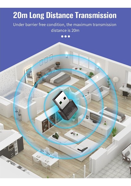 USB Bluetooth 5.0 20M Kablosuz Adaptör Fare Klavye Alıcısı Bluetooth Dongle Kulaklık Pc Dizüstü Ses Alıcısı Mavi (Yurt Dışından) modelleri