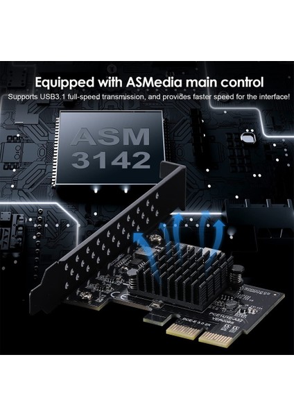 Pcı-E 2x - Usb3.1 A-Key Gen2 Ön Tip-E Genişletme Kartı (Yurt Dışından)