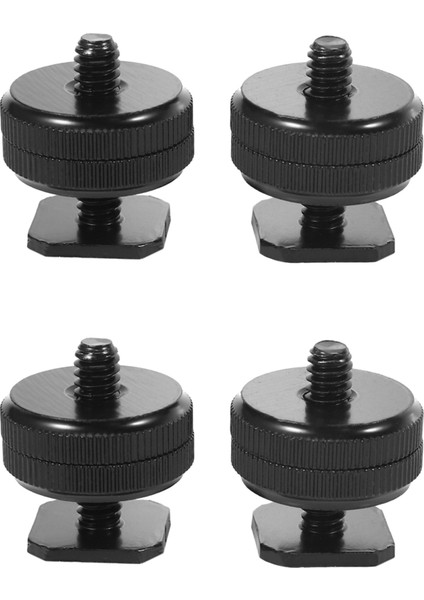 1/4 Inç-20 Sıcak Ayakkabı Montaj Adaptörü Tripod Vidası Dslr Kamera Rig Için Flaş Sıcak Ayakkabıya (4 Paket) (Yurt Dışından)