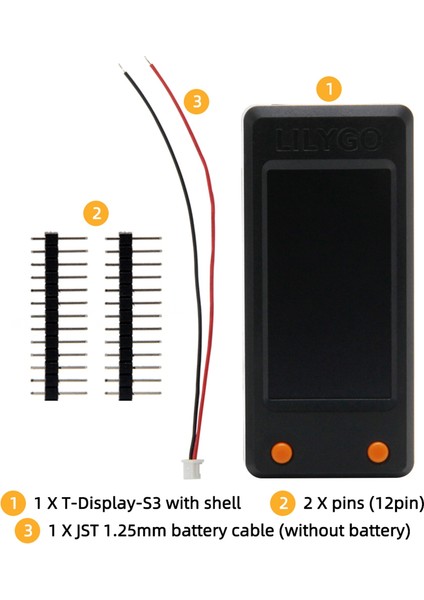 T-Display-S3 ESP32-S3 Geliştirme Kurulu ST7789 1.9 Inç LCD Ekran Modülü Wıfı Bluetooth5 Kabuk ile (Yurt Dışından)
