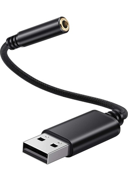 3x USB - 3,5 mm Jak Ses Adaptörü, Pc Için, (0,6 Feet, Siyah) (Yurt Dışından)