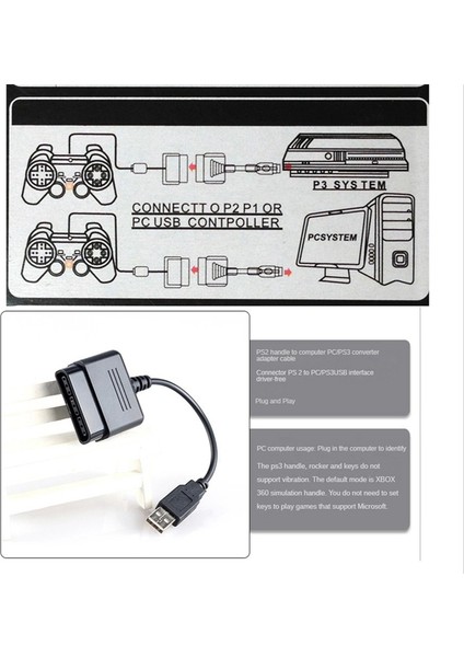 Ps2 Dualshock Joypad Gamepad'den Ps3'e USB Adaptör Dönüştürücü Kablosu (Yurt Dışından)