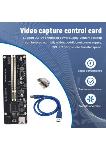 Pcıe Pcı-E Pcı Express X1 Pcı Yükseltici Kart Veri Yolu Kartı Yüksek Verimli Adaptör Dönüştürücü USB 3.0 Kablosu Masaüstü Bilgisayar Için (Yurt Dışından)