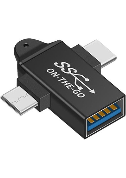 USB C - USB 3.0 Otg Dönüştürücü USB 2'si 1 Arada Tip C Mikro-Otg Adaptör (Yurt Dışından)
