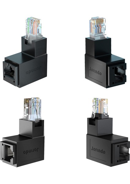 RJ45 Erkek - Dişi Ethernet Adaptörü Ağ Genişletici 90 Derece Bükme Için CAT5E Cat6 Cat8 Ethernet Kablo Konektörü (Yurt Dışından)